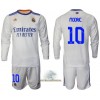 Officiële Voetbalshirt + Korte Broek Real Madrid Modrić 10 Thuis 2021-22 Lange Mouw - Kids